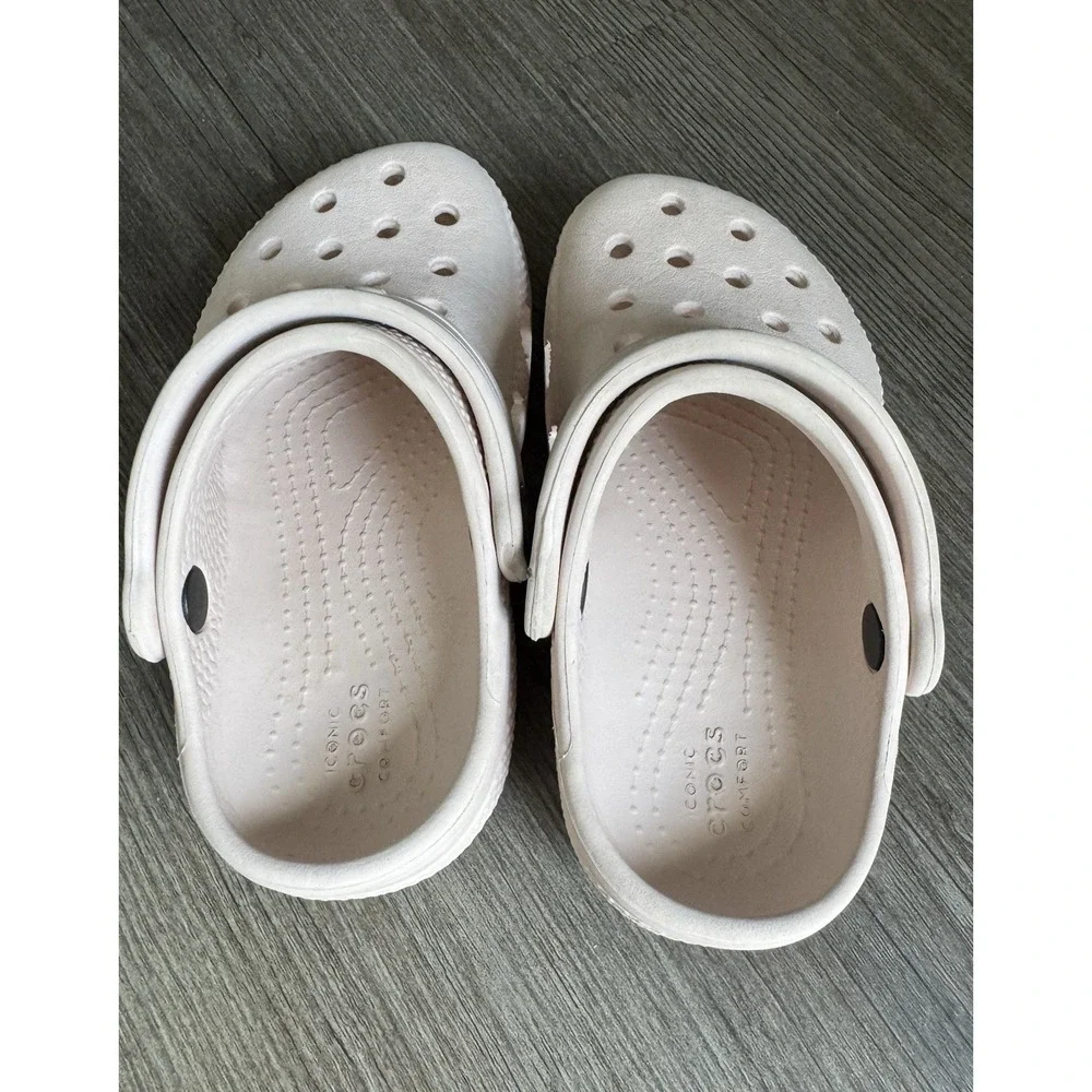 Crocs Kids Classic Clogs Light Pink C8 Toddler Slip On Sandals Shoes Girls